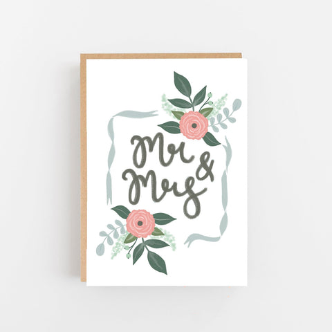 Mr & Mrs Wedding Day Card - Lomond Paper Co - Made Scotland