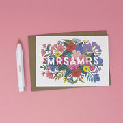 Mrs & Mrs Floral Wedding Card - Made Scotland