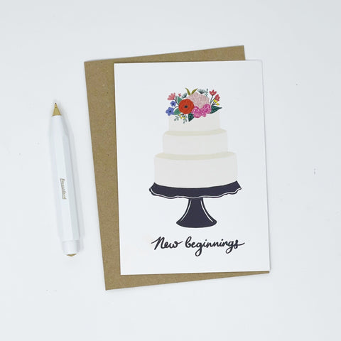 New Beginnings Wedding Day Card - Lomond Paper Co - Made Scotland