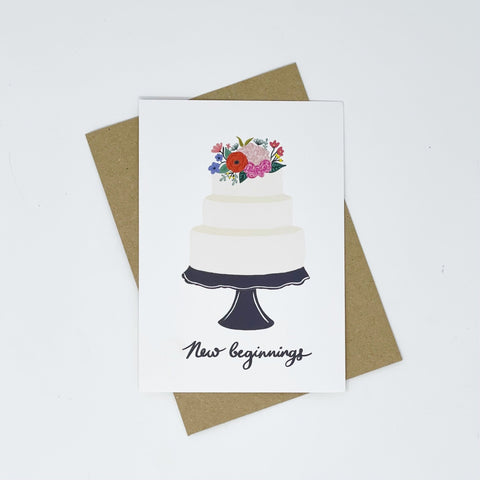 New Beginnings Wedding Day Card - Lomond Paper Co - Made Scotland