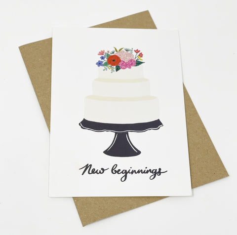 New Beginnings Wedding Day Card - Lomond Paper Co - Made Scotland