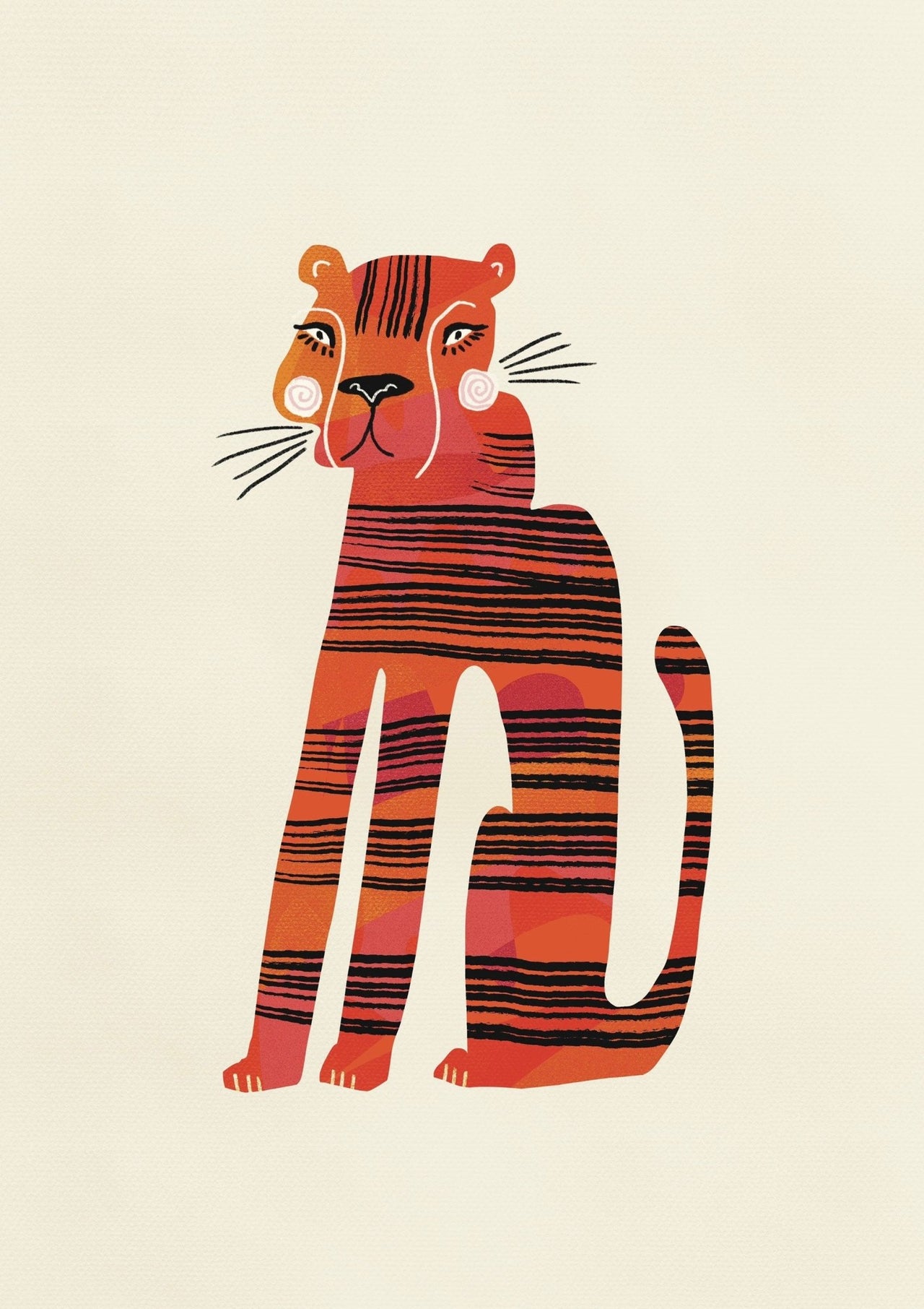 Patterned Big Cat Print - Made Scotland