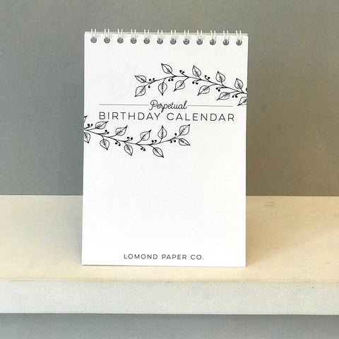 Perpetual Birthday Desk Calendar - Lomond Paper Co - Made Scotland