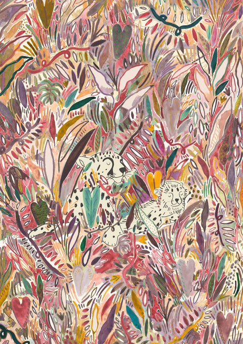 Pink Cheetah Jungle - A4: 8.27 x 11.69 - Call of the Wild Studio - Made Scotland