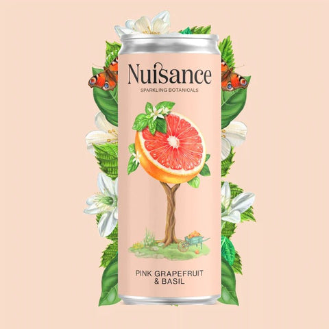 Pink Grapefruit & Basil - 12 X 250ml - Nuisance Drinks - Made Scotland