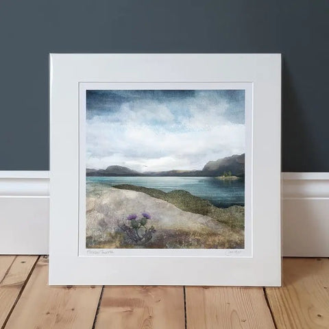 Plockton Thistles - 16 x 16 inches - Carol McEwan - Made Scotland