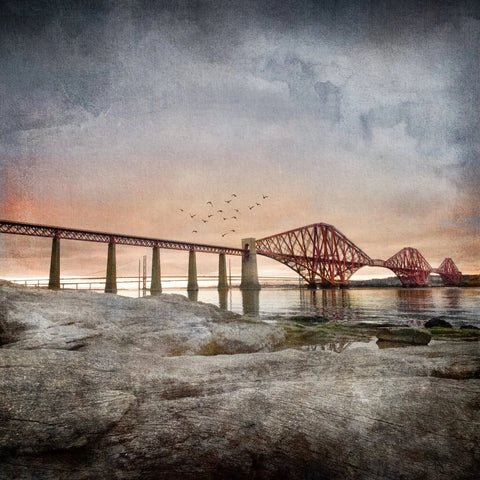 Queensferry Sunset - 8 x 8 inches - Carol McEwan - Made Scotland