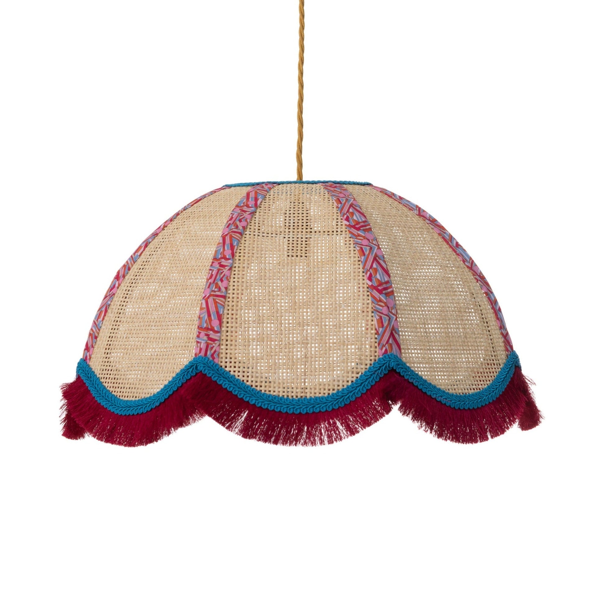 Rattan Scalloped Tiffany - Red Brush - Made Scotland