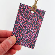 Red & Pink Berries MIDNIGHT Gift Tags x 4 - Made Scotland