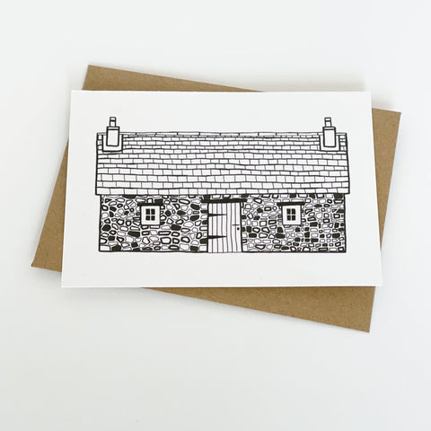 Scottish Bothy - Monochrome Greeting Card - Lomond Paper Co - Made Scotland