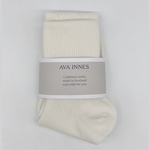 Set Of 3 Luxury Ladies Ribbed Cashmere Socks - heather - Ava Innes - Made Scotland