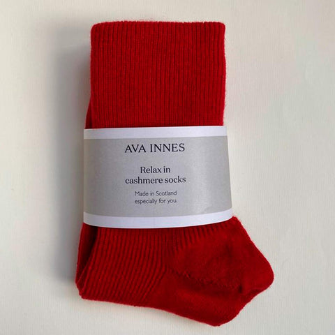 Set Of 3 Luxury Ladies Ribbed Cashmere Socks - heather - Ava Innes - Made Scotland