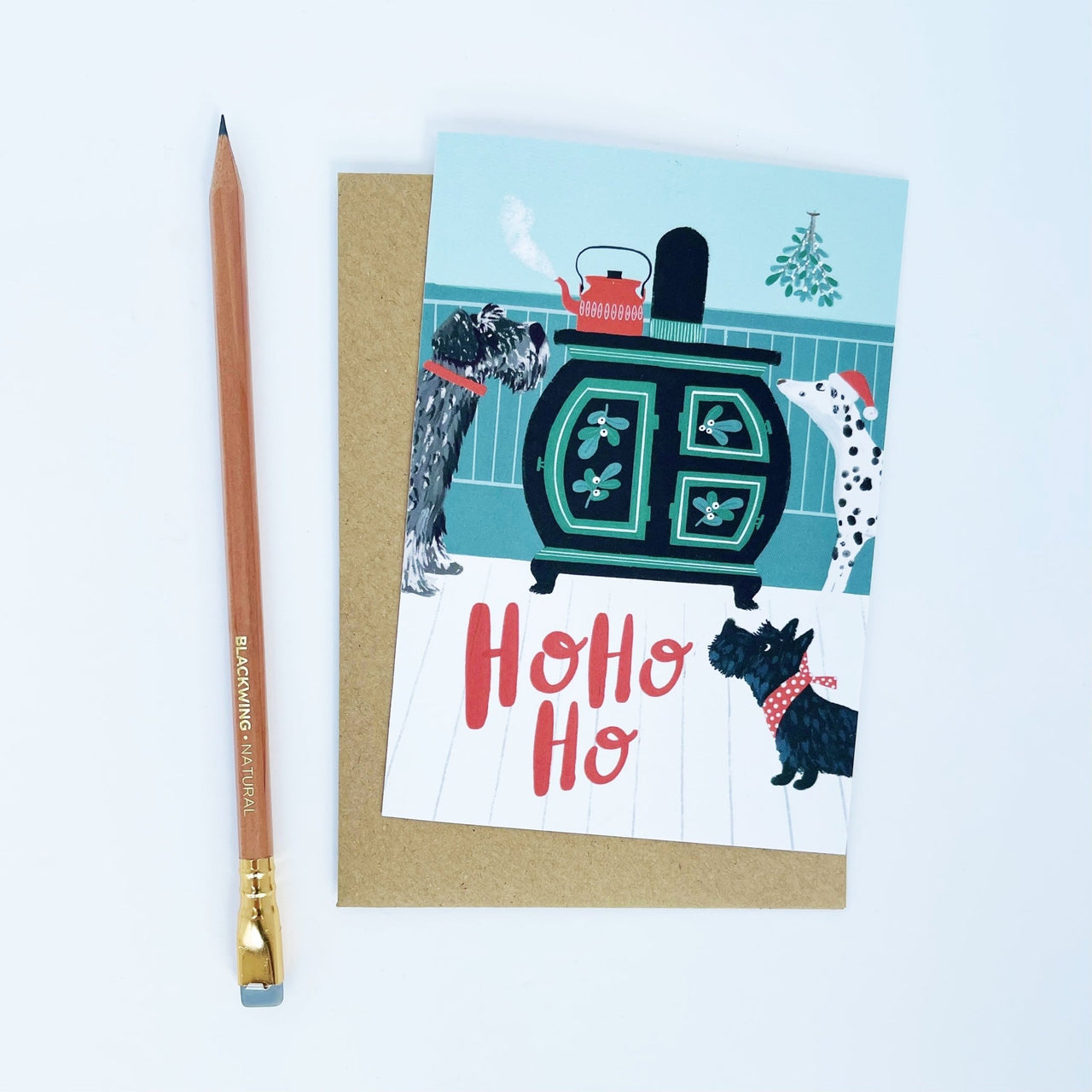 Stove & Dogs - Ho Ho Ho Christmas Card - Made Scotland