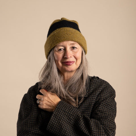 Stripe Hats - Asparagus + Black - Rosana Expósito - Made Scotland