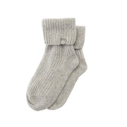 Super Soft Cashmere Knit Bed Socks Grey - Made Scotland