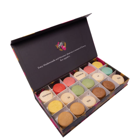 Thinking of You Printed Macarons Gift Box - 12 - Mademoiselle Macaron - Made Scotland