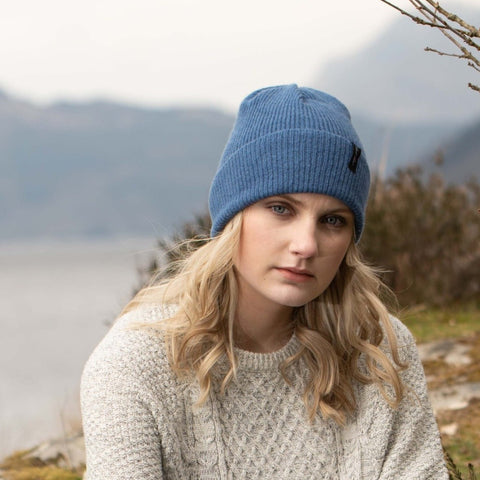 Unisex Denim Blue Winter Hat - Made Scotland - Island Nation Studio