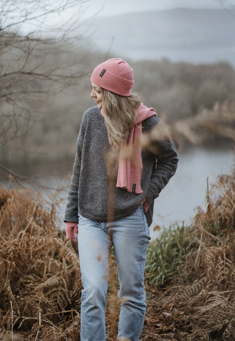 Unisex Dusky Pink Cosy Winter Hat - Island Nation Studio - Made Scotland