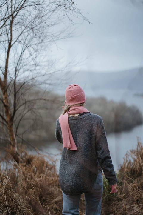 Unisex Dusky Pink Cosy Winter Hat - Island Nation Studio - Made Scotland