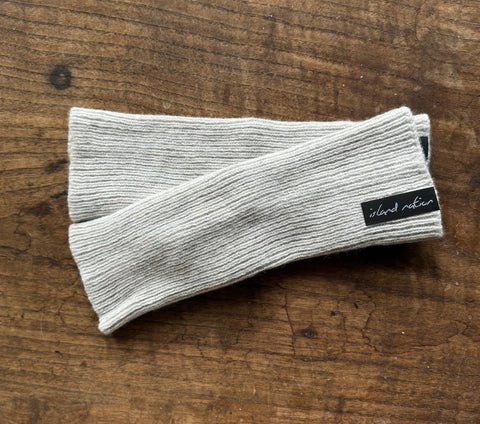 Unisex Light Grey Cosy Winter Wrist Warmers - Made Scotland - Island Nation Studio