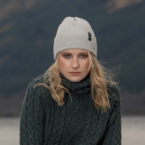 Unisex Light Grey Winter Hat - Made Scotland - Island Nation Studio