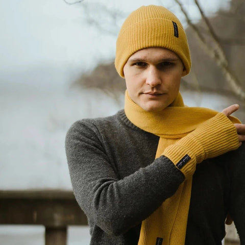 Unisex Scarf in Mustard Yellow - Island Nation Studio - Made Scotland