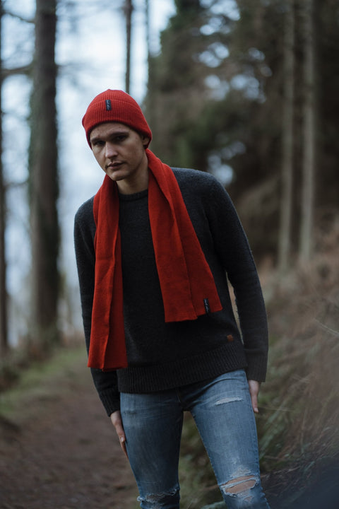 Unisex Scarf in Ruby Red - Island Nation Studio - Made Scotland