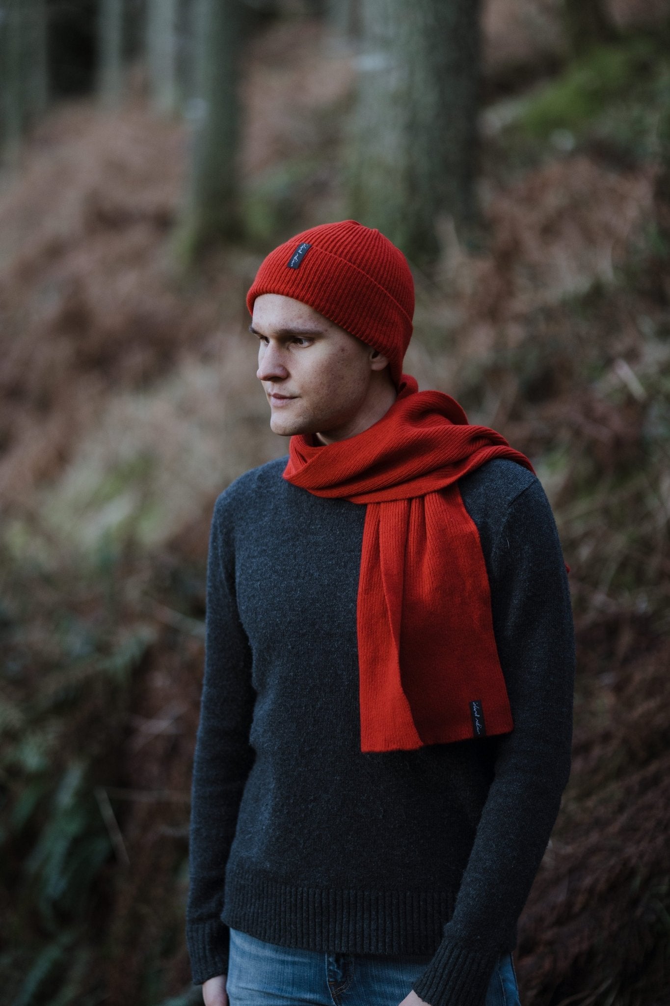 Unisex Scarf in Ruby Red - Made Scotland