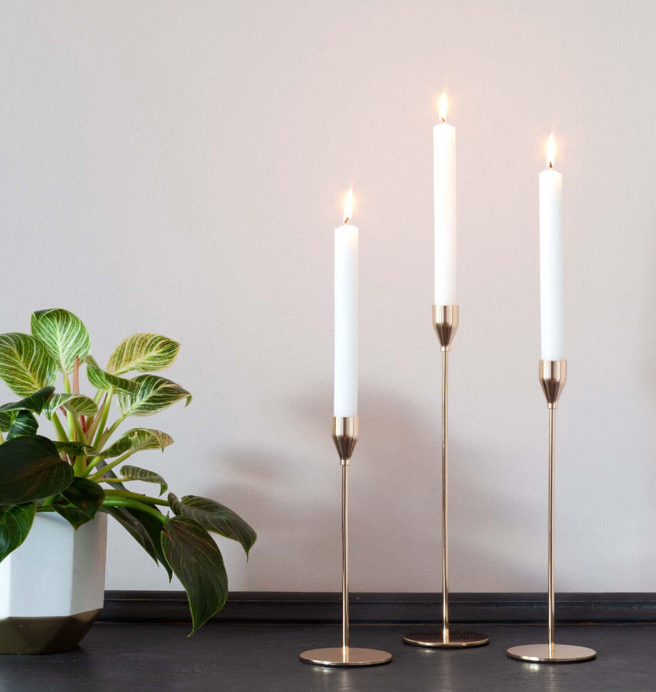 White 10 inch Dinner Candles x 6 - Made Scotland